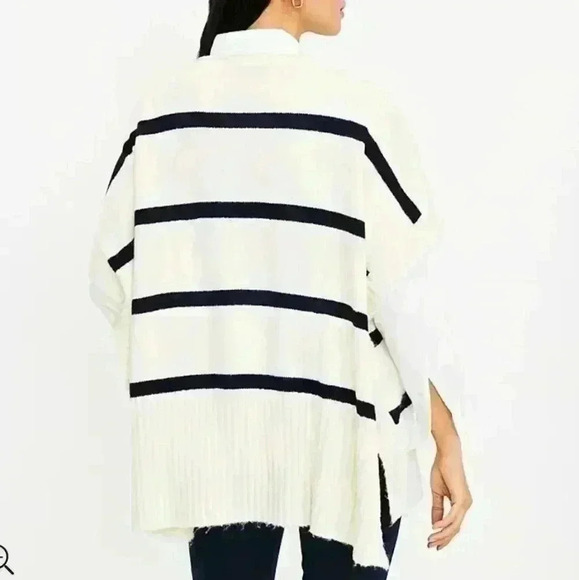 Loft Striped Modern Poncho NWT New Womens Size M L - Picture 3 of 15